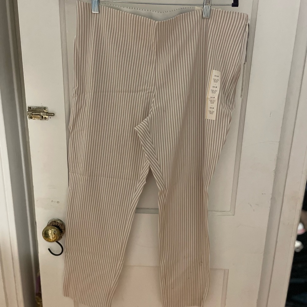 Stripe pants, high rise, skinny stretch